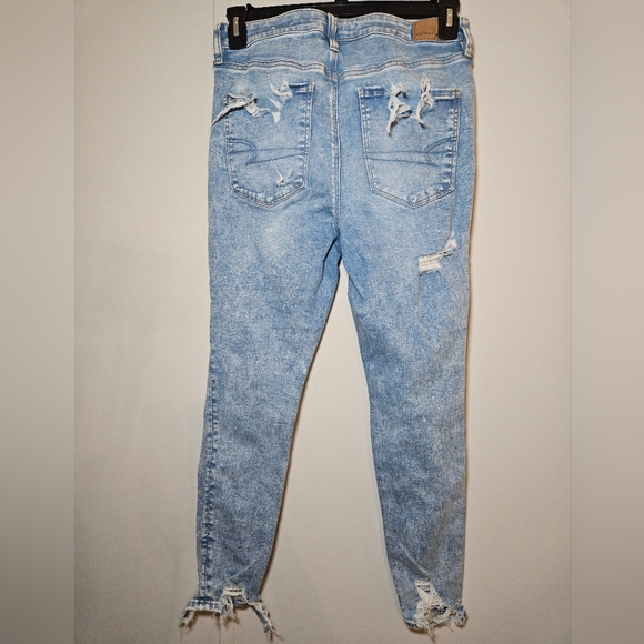 American Eagle Outfitters Super Hi Rise Jegging destroyed next level strecth 12S - Picture 5 of 16